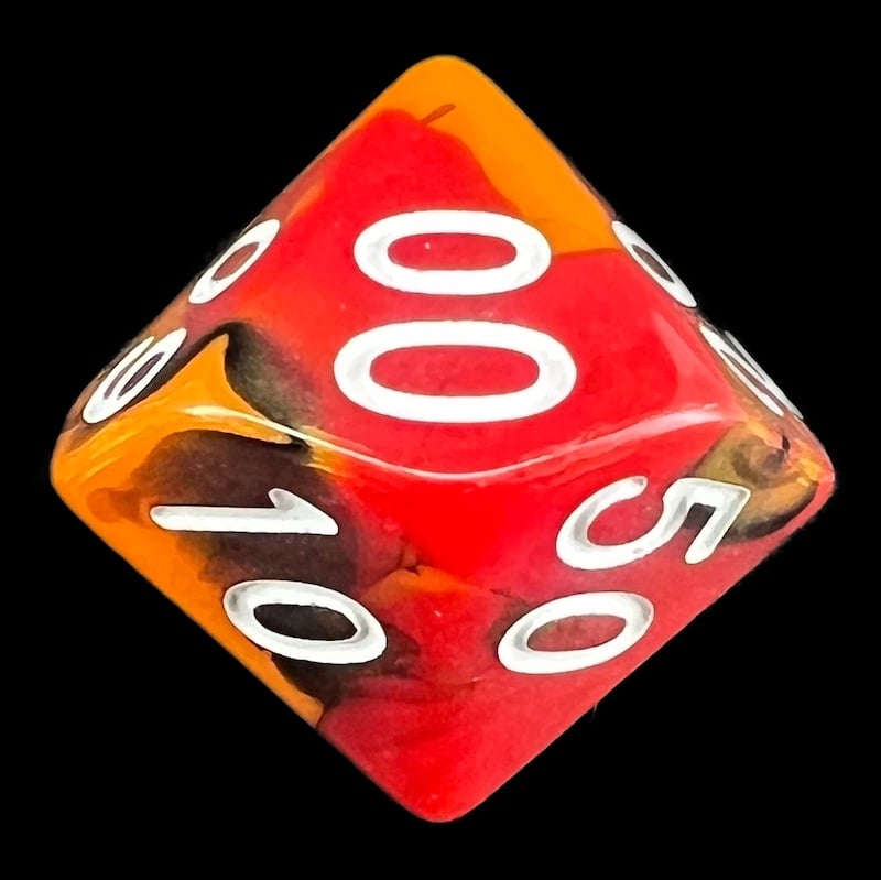 TDSO Trio Black Orange & Red Percentile Dice