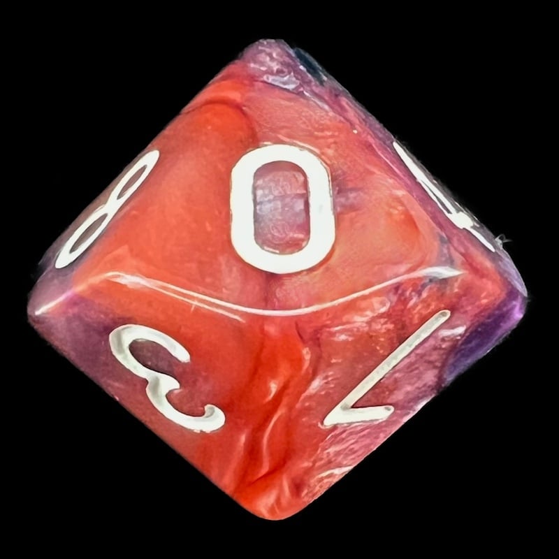 TDSO Trio Pearl Black Pink & Purple D10 Dice