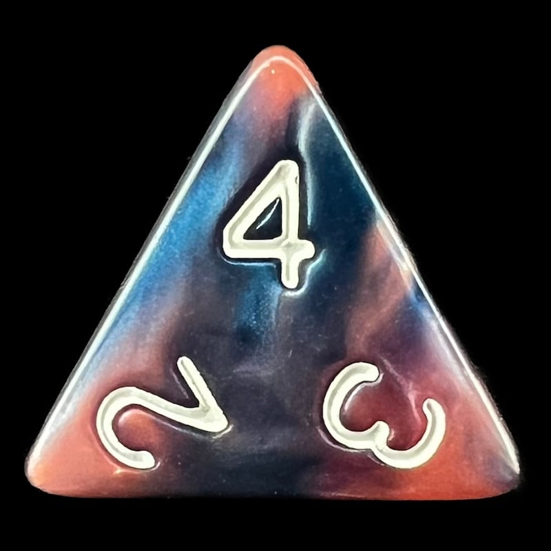 TDSO Trio Pearl Black Pink & Purple D4 Dice