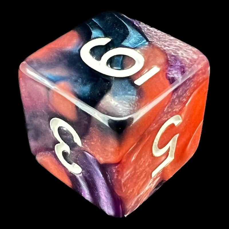 TDSO Trio Pearl Black Pink & Purple D6 Dice