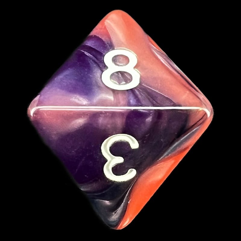 TDSO Trio Pearl Black Pink & Purple D8 Dice