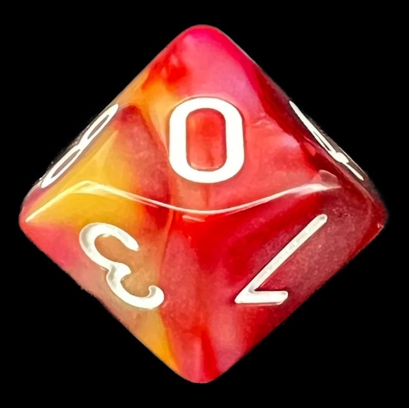TDSO Trio Gold Pink & Purple D10 Dice