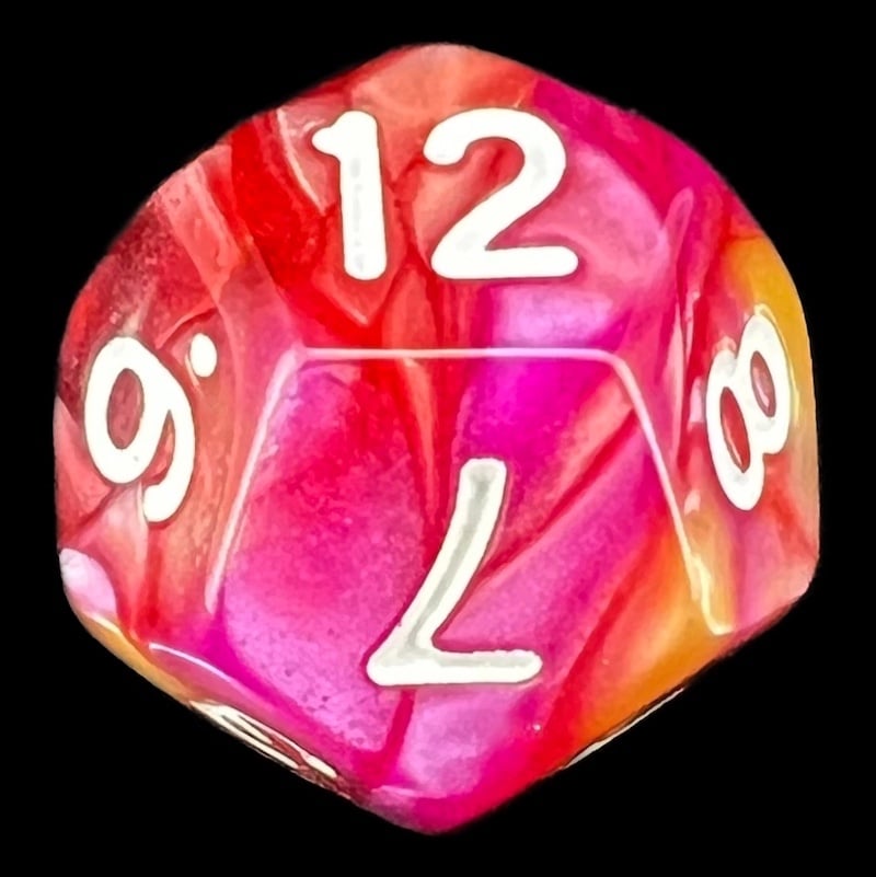 TDSO Trio Gold Pink & Purple D12 Dice