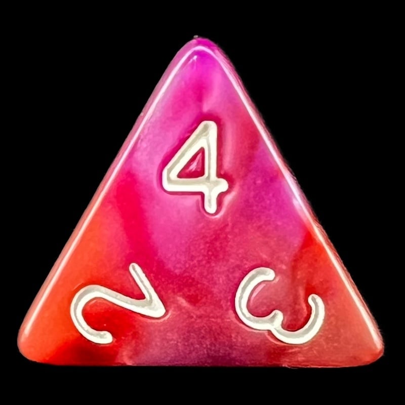 TDSO Trio Gold Pink & Purple D4 Dice