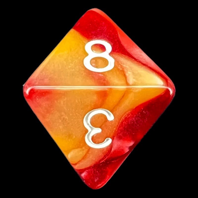 TDSO Trio Gold Pink & Purple D8 Dice