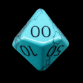 TDSO Gemstone Turquoise Synthetic Blue & Black Percentile Dice