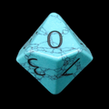 TDSO Gemstone Turquoise Synthetic Blue & Black D10 Dice
