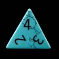 TDSO Gemstone Turquoise Synthetic Blue & Black D4 Dice