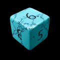TDSO Gemstone Turquoise Synthetic Blue & Black D6 Dice