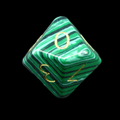TDSO Gemstone Synthetic Malachite Green & Gold D10 Dice