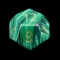 TDSO Gemstone Synthetic Malachite Green & Gold D12 Dice