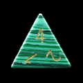 TDSO Gemstone Synthetic Malachite Green & Gold D4 Dice