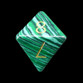 TDSO Gemstone Synthetic Malachite Green & Gold D8 Dice