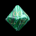 TDSO Gemstone Synthetic Malachite Green & Gold Percentile Dice