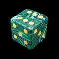 TDSO Gemstone Synthetic Malachite Green & Gold D6 Spot Dice