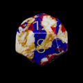 TDSO Gemstone Turquoise Synthetic Multi Fire & Gold D12 Dice