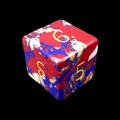 TDSO Gemstone Turquoise Synthetic Multi Fire & Gold D6 Dice