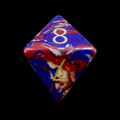 TDSO Gemstone Turquoise Synthetic Multi Fire & Gold D8 Dice