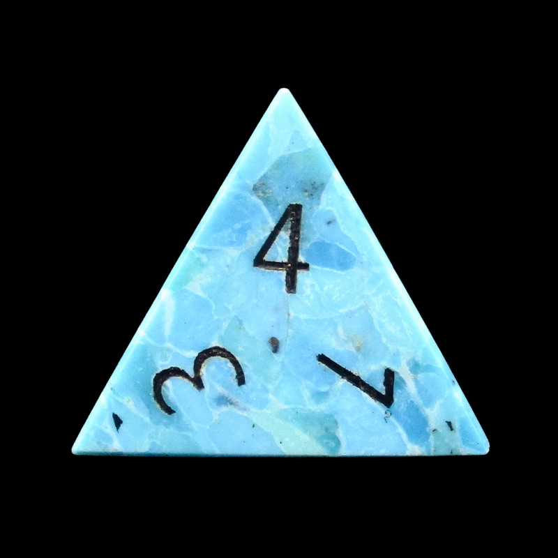 TDSO Gemstone Natural Stabilised Turquoise & Black D4 Dice