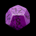 TDSO Gemstone Turquoise Synthetic Purple & Black D12 Dice