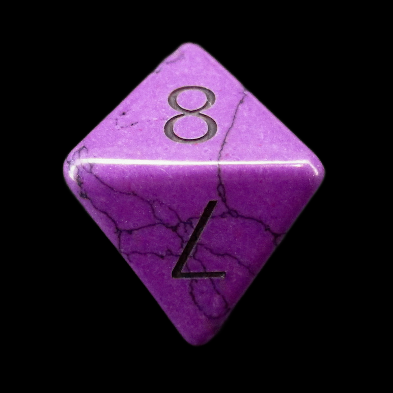 TDSO Gemstone Turquoise Synthetic Purple & Black D8 Dice