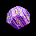 TDSO Gemstone Turquoise Synthetic Purple Wave & Gold D12 Dice