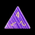 TDSO Gemstone Turquoise Synthetic Purple Wave & Gold D4 Dice