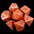 TDSO Gemstone Turquoise Synthetic Red & Black 7 Dice Polyset