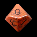 TDSO Gemstone Turquoise Synthetic Red & Black D10 Dice