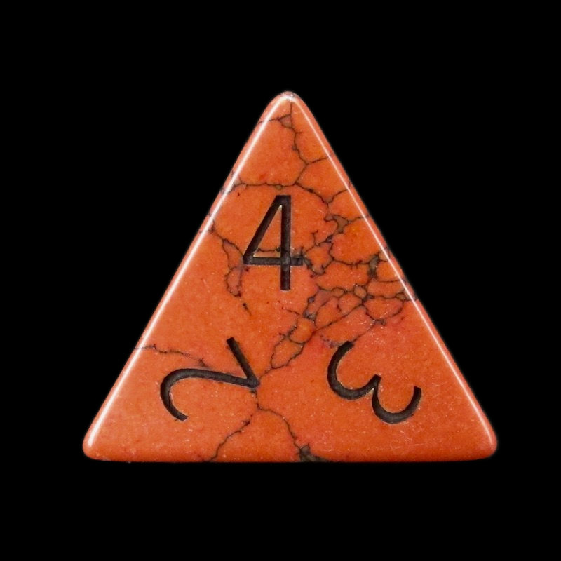 TDSO Gemstone Turquoise Synthetic Red & Black D4 Dice