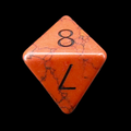 TDSO Gemstone Turquoise Synthetic Red & Black D8 Dice
