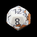 TDSO Gemstone Turquoise Synthetic White & Black D12 Dice