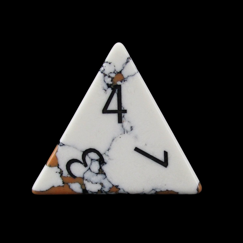 TDSO Gemstone Turquoise Synthetic White & Black D4 Dice