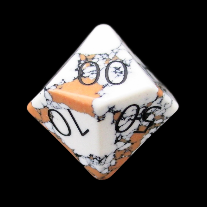 TDSO Gemstone Turquoise Synthetic White & Black Percentile Dice