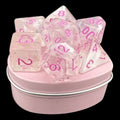 TDSO Valentines Day Heart Pink Mystery 7 Dice Polyset