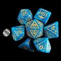 TDSO Warrior Pearl Teal & Gold GIANT 7 Dice Polyset