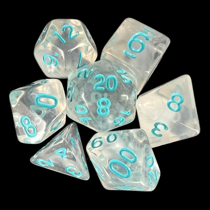 TDSO Winter Frost Turquoise 7 Dice Polyset