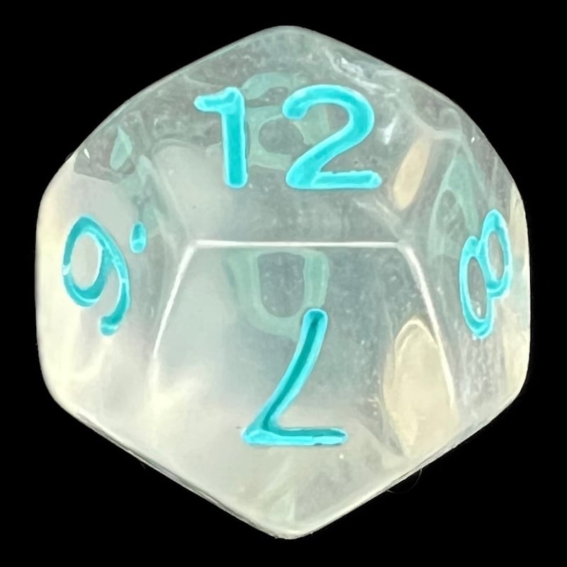 TDSO Winter Frost Turquoise D12 Dice