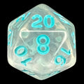 TDSO Winter Frost Turquoise D20 Dice