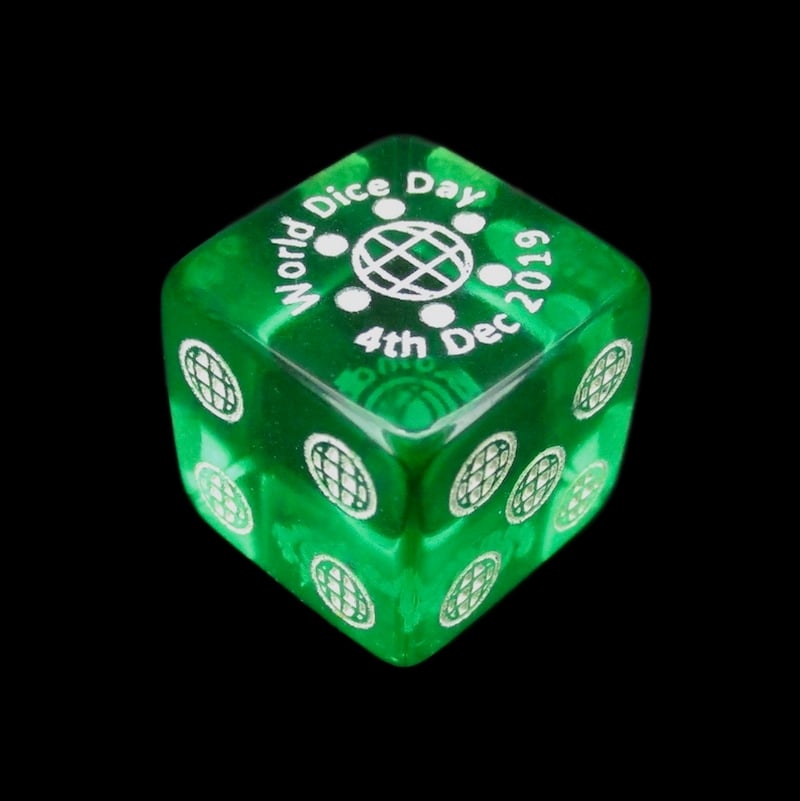 TDSO World Dice Day 2019 D6 Spot Dice - Translucent Green