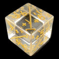 TDSO Zircon Glass Diamond & Gold Positive Counter D6 Dice