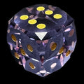 TDSO Faceted Zircon Glass Amethyst & Gold D6 Spot Dice