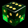 TDSO Zircon Glass Emerald & Gold D6 Spot Dice