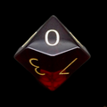 TDSO Zircon Glass Garnet & Gold D10 Dice