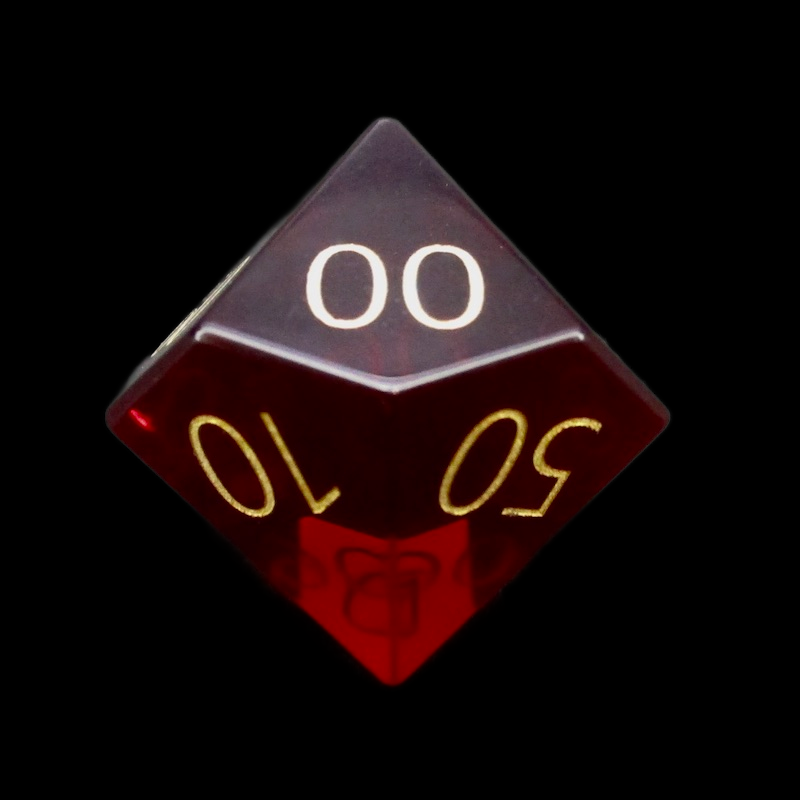 TDSO Zircon Glass Garnet & Gold Percentile Dice