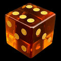 TDSO Zircon Glass Orange Topaz & Gold D6 Spot Dice
