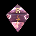 TDSO Zircon Glass Pink Tourmaline & Gold D8 Dice