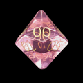 TDSO Zircon Glass Pink Tourmaline & Gold Percentile Dice