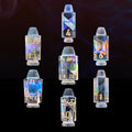 TDSO Zircon Glass Rainbow & Gold Bullet Dice Set
