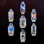 TDSO Zircon Glass Rainbow & Gold Bullet Dice Set
